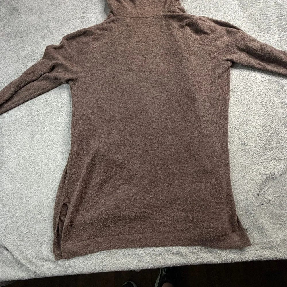 Barefoot Dreams Hooded Open-Front Cardigan - Brown - Picture 5 of 11